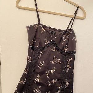 Black floral slip dress